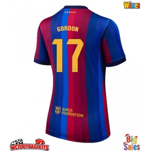Barcelona Anthony Gordon #17 Replica Home Stadium Shirt for Women 2026-27 Short Sleeve